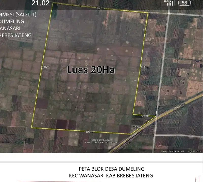 dijual tanah zona industri di Brebes