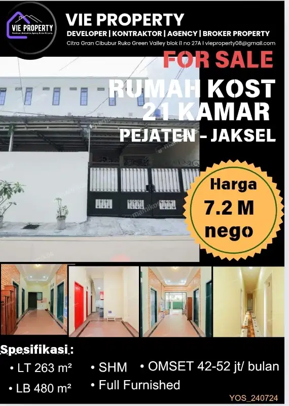 BU   JUAL CEPAT RUMAH KOS-AN LUX DI PEJATEN JAKSEL