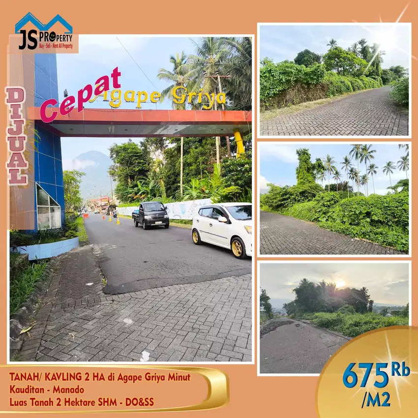 DIJUAL TANAH/ KAVLING 2 HA di Perum Agape Griya Minut MANADO - DO&SS