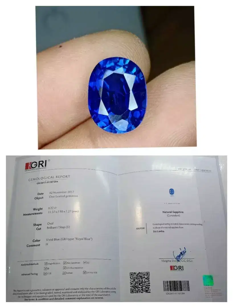 Natural blue sapphire