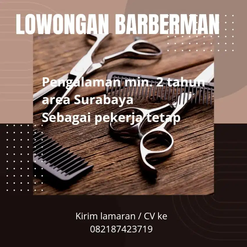 Dibutuhkan Barberman & Kapster Salon Wanita