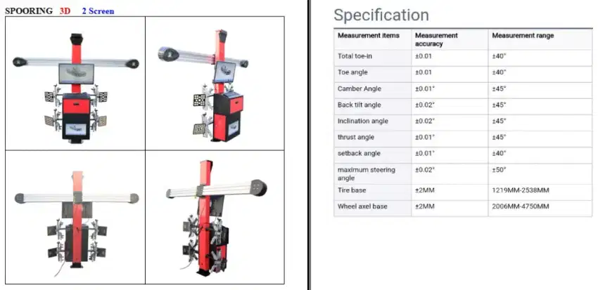 Alat spooring 3d + 2layar screen