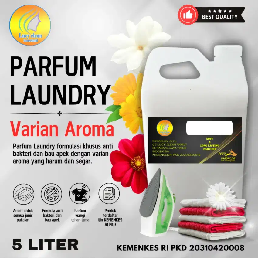 Parfum laundry kemasan 5 ltr . 1 ltr sudah berizin edar KEMENKES RI