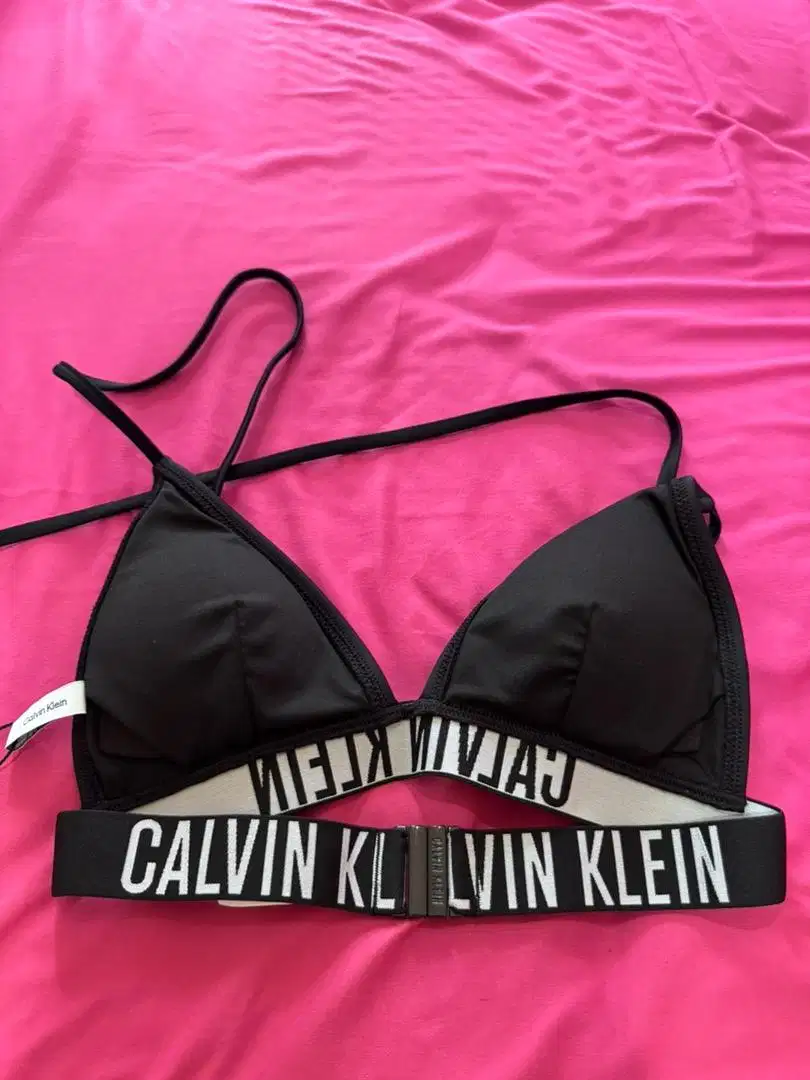 Calvin Klein Triangle Bikini Top Swimwear Original XS Black