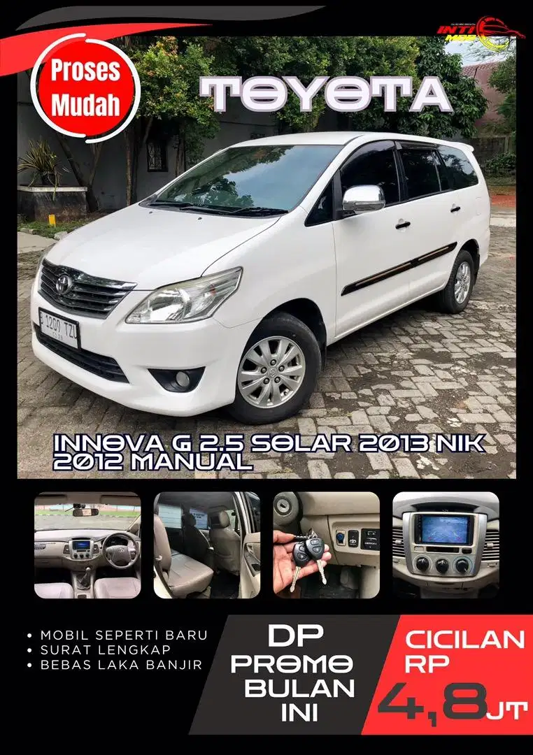 Dp Cuma 10 Juta Innova g 2.5 2012 MT solar t