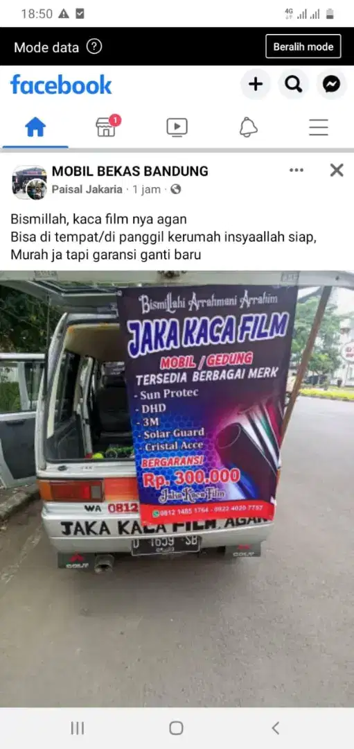 Kaca film mobil panggilan