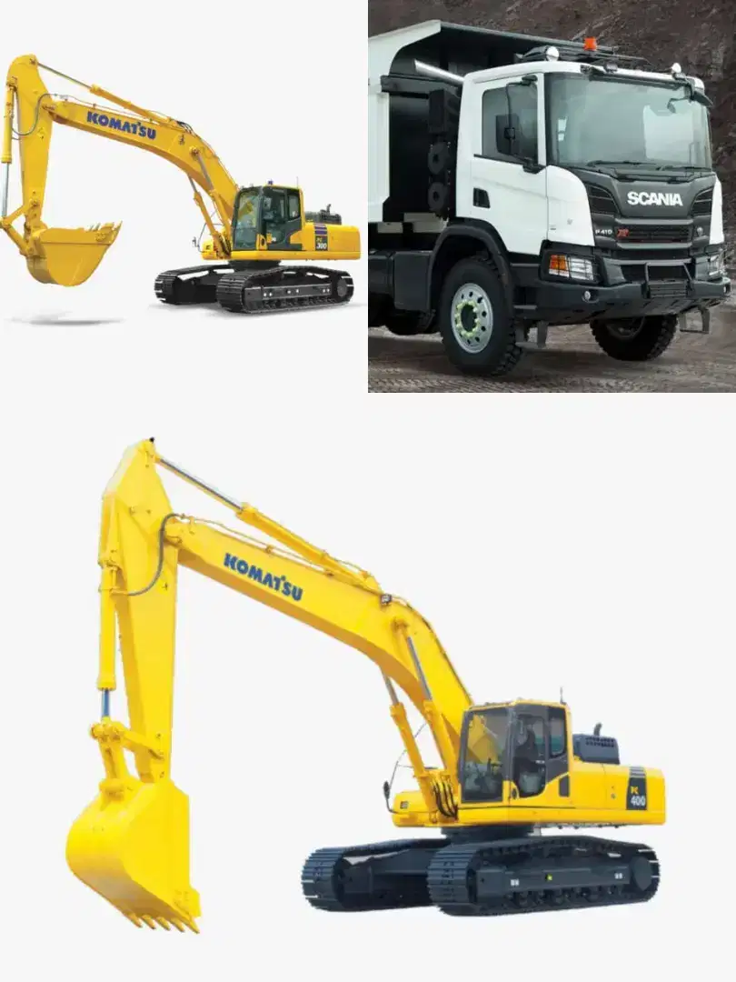 Dijual Excavator Komatsu PC-400 LC, PC-300 dan DumpTruck SCANIA