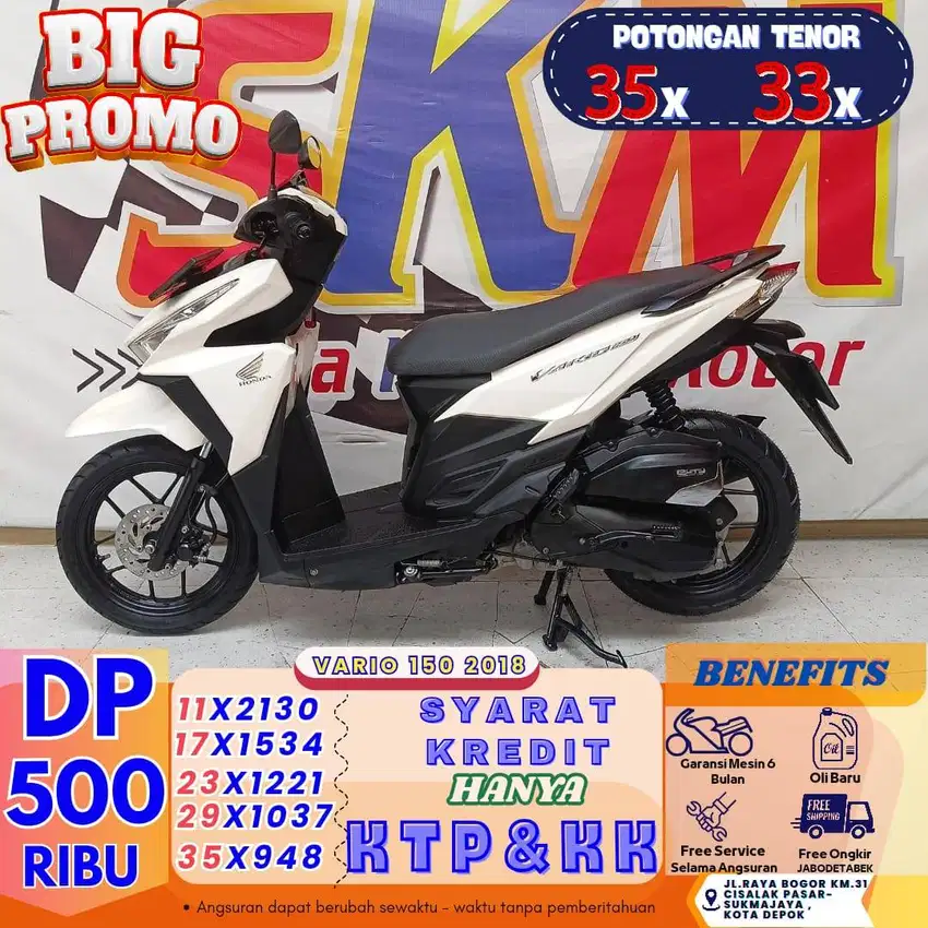 Promo vario 150 2018 dp 500rb bayar dirumah