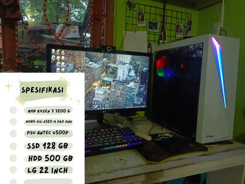 PC Komputer dan Monitor Full Set