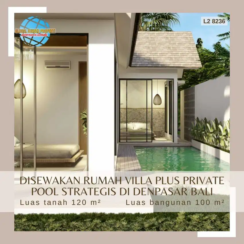 Sewa Vila Strategis Nyaman Plus Private Pool View Sawah Di Bali