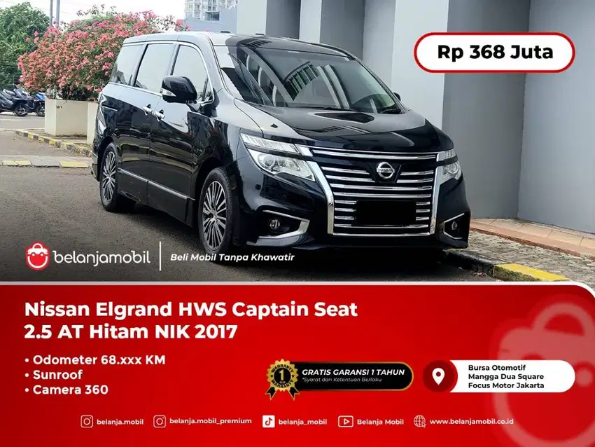 [CAPTAIN SEAT] Nissan Elgrand HWS Sunroof Camera360 2.5 AT NIK 2017