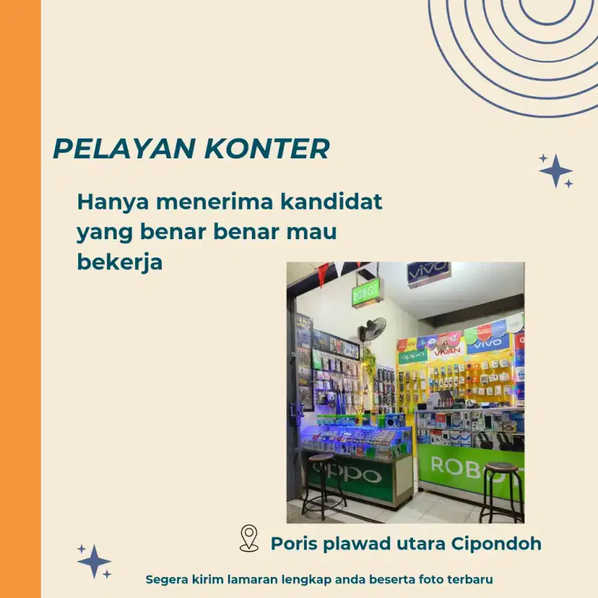 Lowongan Kerja Pelayan konter Khusus Laki - Laki