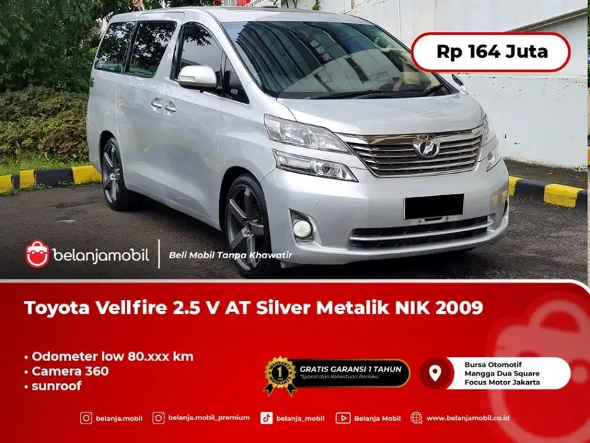 [ LOW KM ] Toyota Vellfire 2.4 V AT Silver Metalik 2009/2010