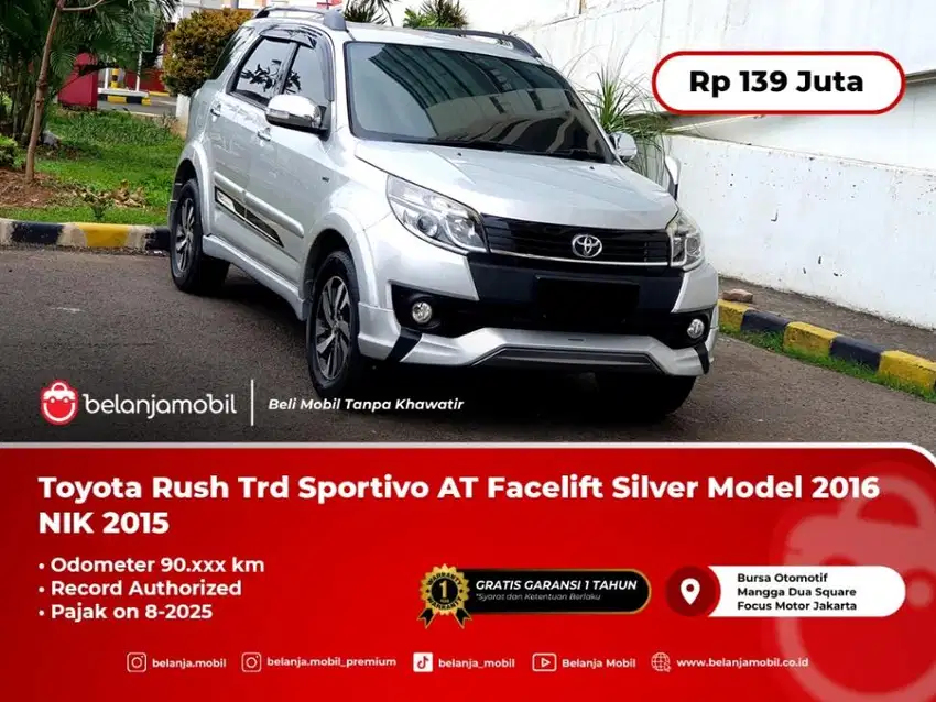 [ PAJAK PANJANG ] Toyota Rush Trd Sportivo AT Silver 2016 NIK 2015