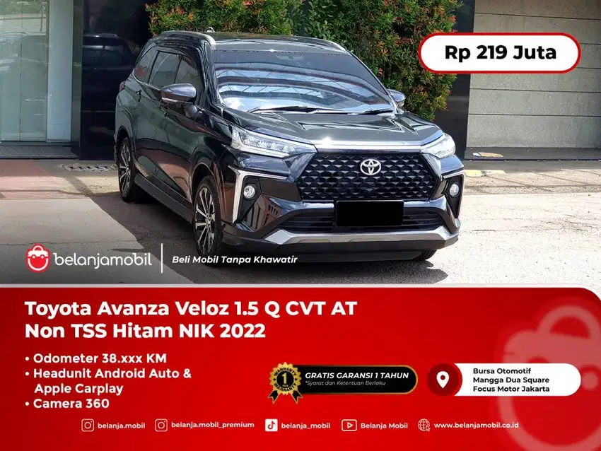 [PAJAK PANJANG] Toyota Avanza Veloz 1.5 Q CVT AT Non TSS NIK 2022/2023