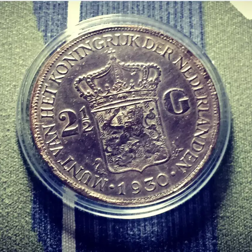 Koin Langka 2.5 GULDEN WIHELMINA KOLEKSI KUNO MURAH