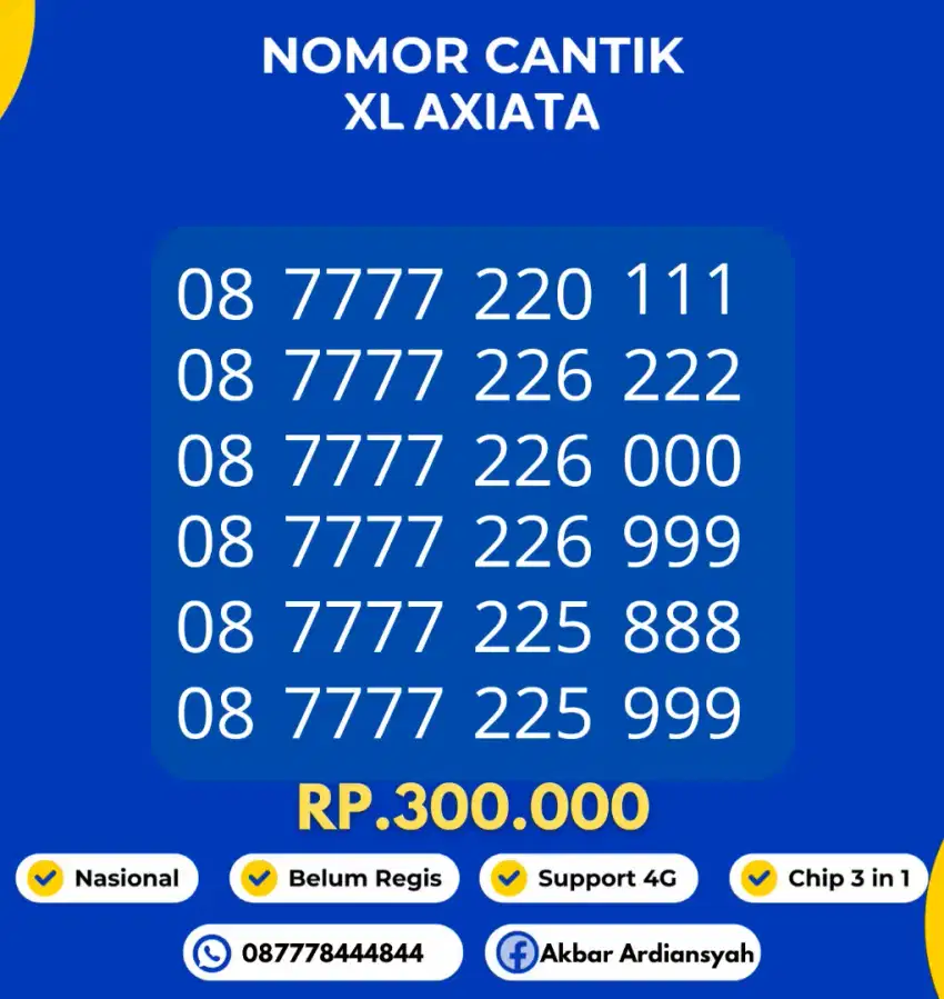 Nomor cantik XL AXIATA