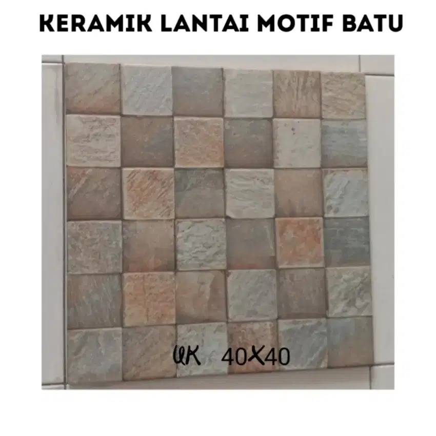 Keramik lantai uk 40x40 motif batu