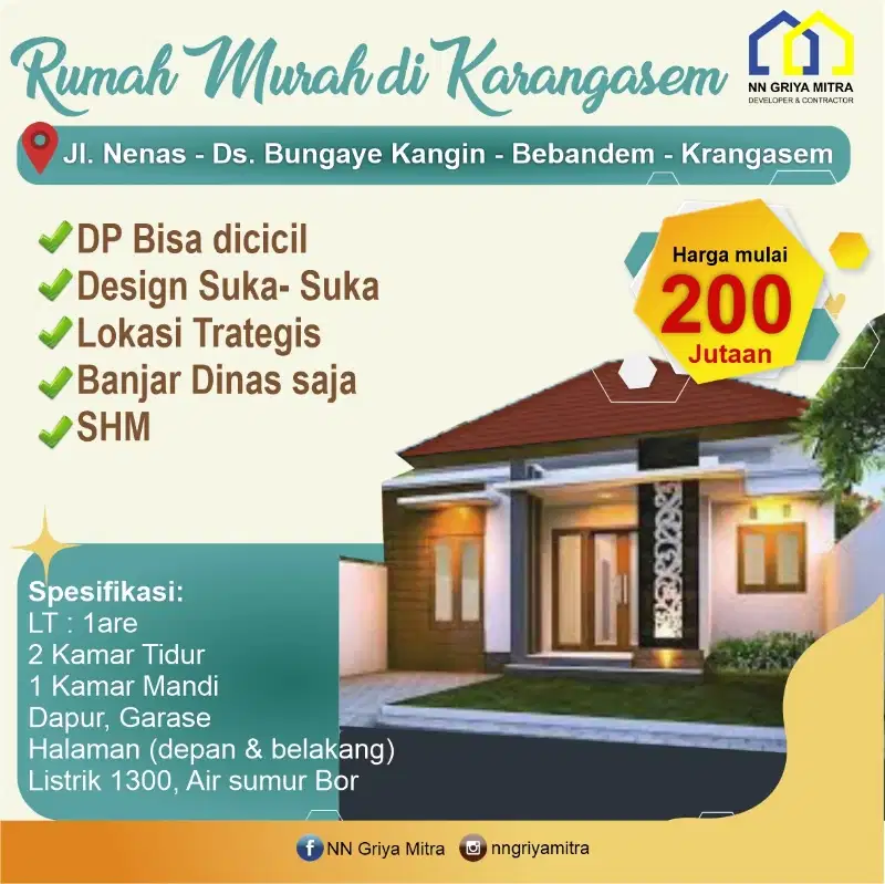 Rumah murah full finishing di bebandem