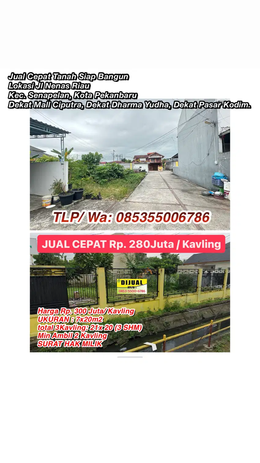 Jual tanah Sukajadi jln sidomulyo dekat mutiara dan jln riau