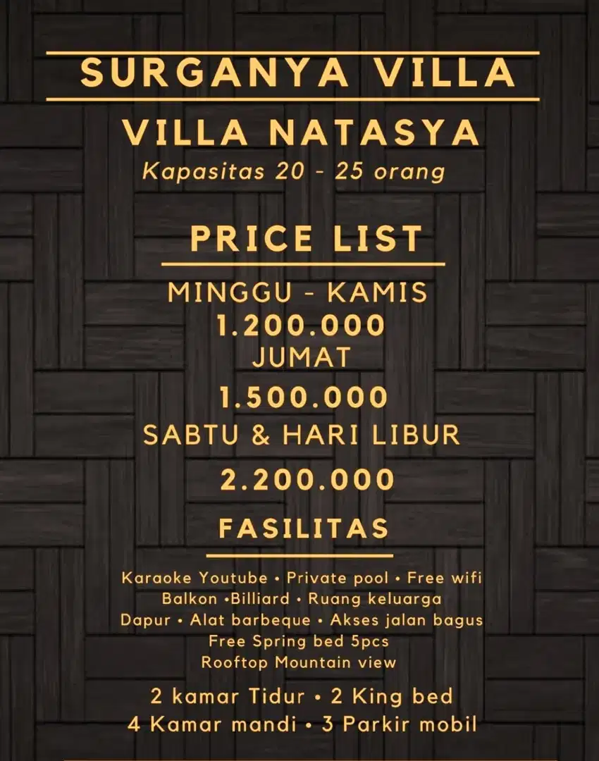 VILLA NATASYA batu layang puncak bogor view keren & udara dingin bgt