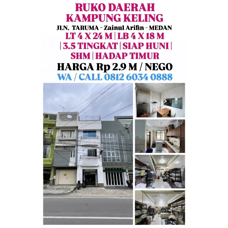 DI JUAL 1 UNIT RUKO SIAP PAKAI DAERAH KAMPUNG KELING