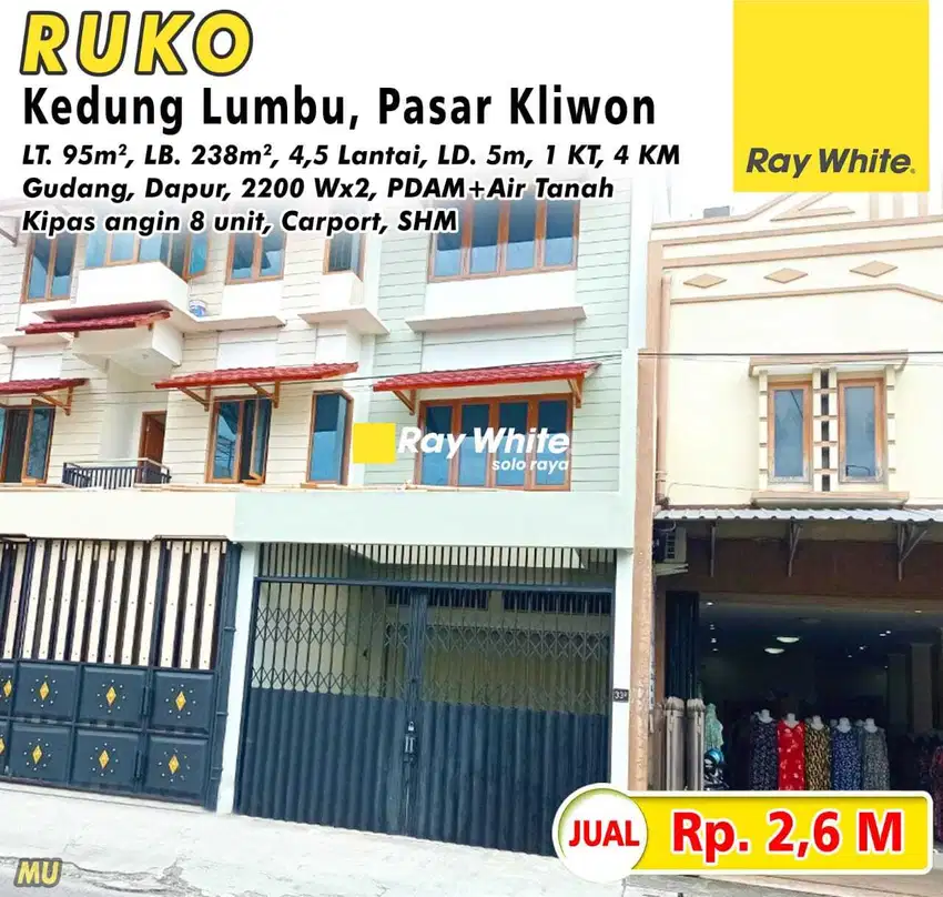 Ruko Dijual di Jl Untung Suropati Pasar Kliwon Solo