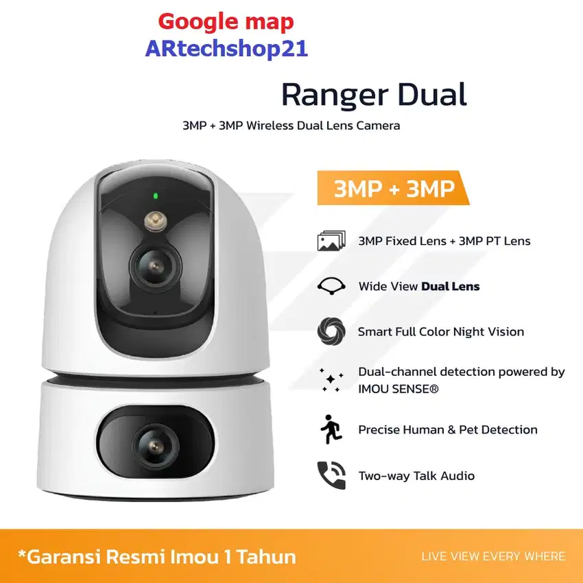 CAMERA CCTV WIFI DUAL CAMERA 6MP  FREE PEMASANGAN