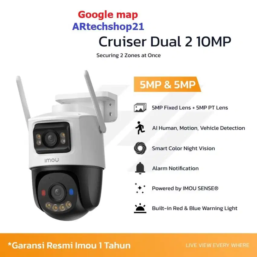 CAMERA CCTV WIFI DUAL CAMERA 10MP FREE PASANG