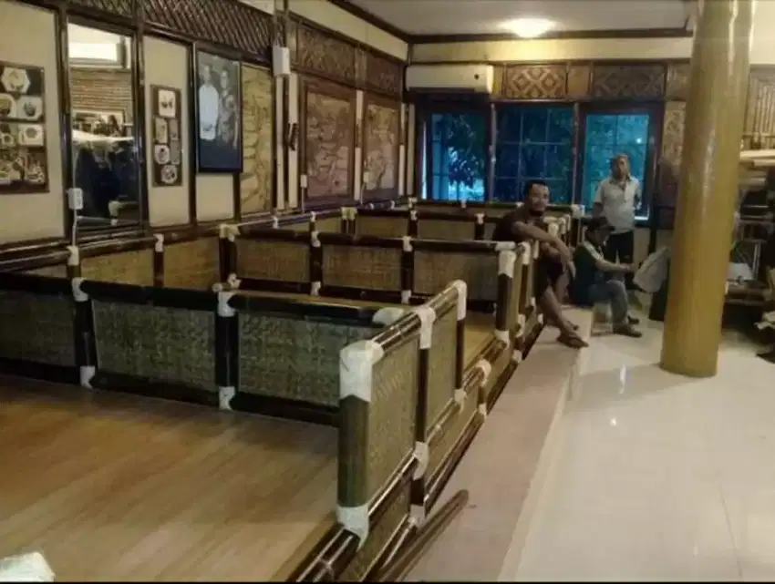 Lesehan bambu hitam harga permeter persegi