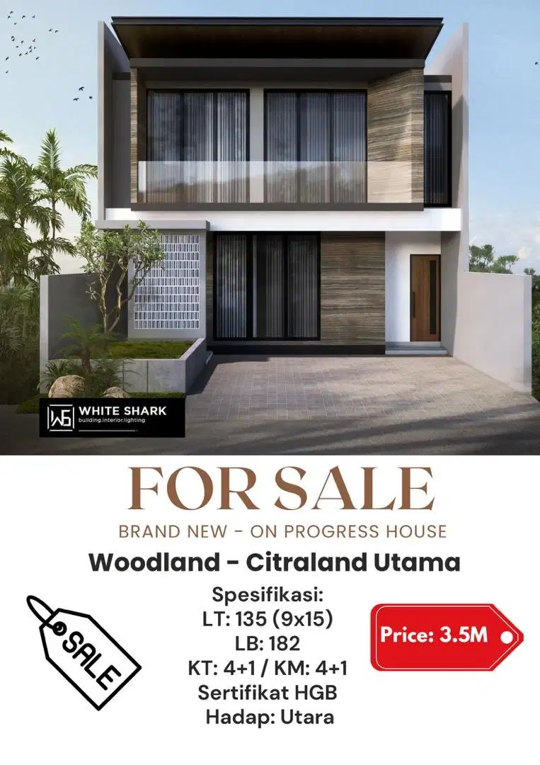 Di jual rumah baru di citraland utama surabaya barat