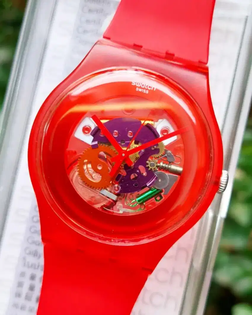 Swatch Swiss Original New Gent Skeleton Red