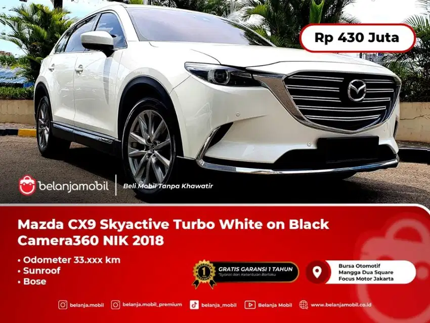 [ LOW KM ] Mazda CX9 CX-9 CX 9 Skyactive Turbo Bose White 2018/2019