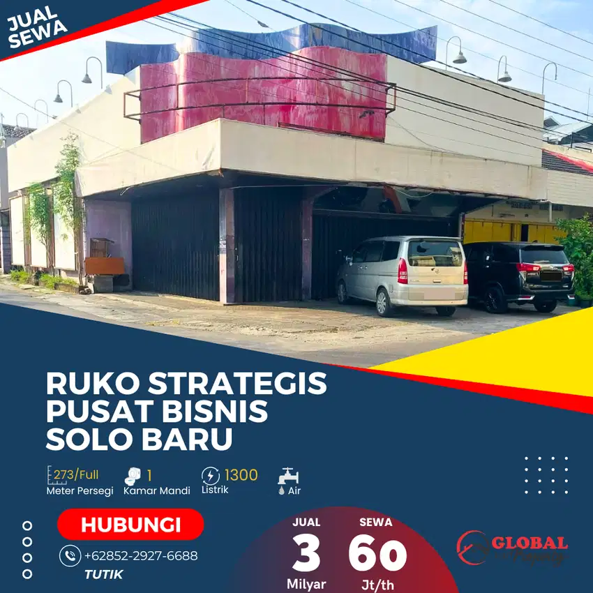 Ruko Strategis Pusat Bisnis Solo Baru