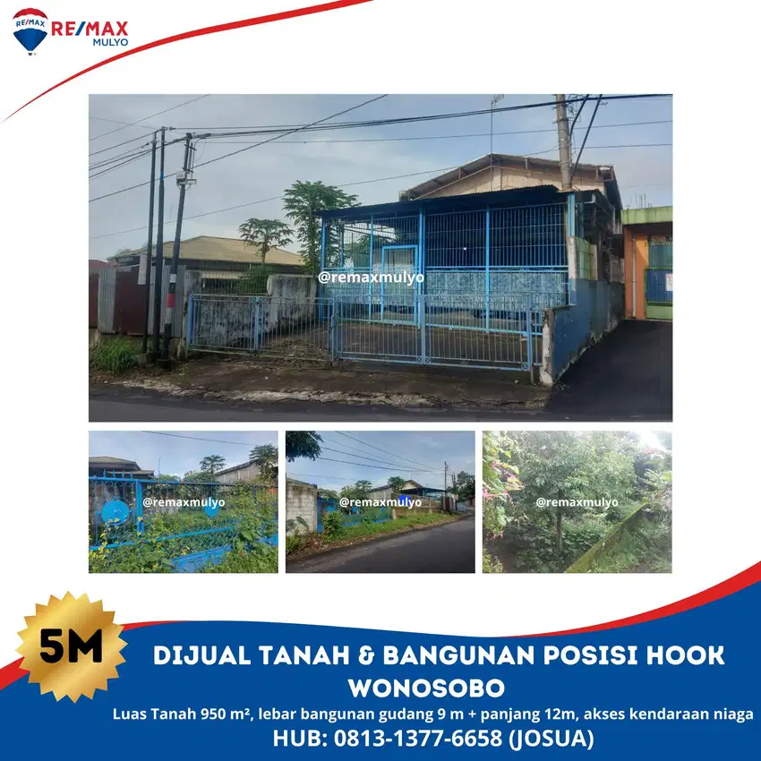 Dijual Tanah & Bangunan Posisi Hook