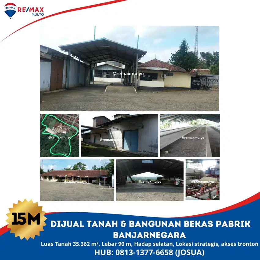 Dijual Tanah Dan Bangunan Bekas Pabrik