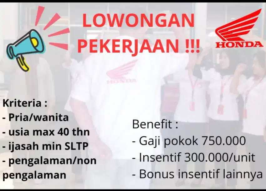 Lowongan kerja / loker (marketing)