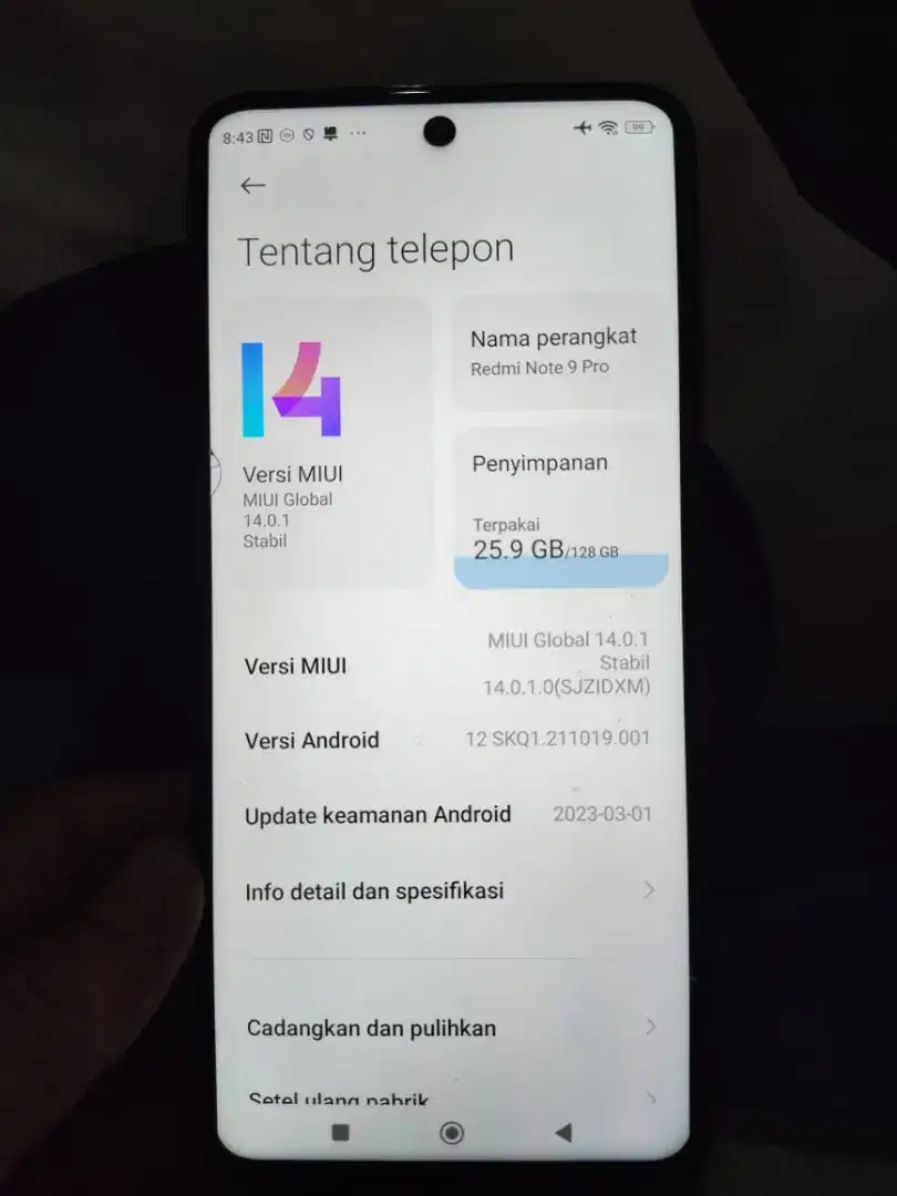 Xiaomi Redmi Note 9 Pro Bekas rasa baru