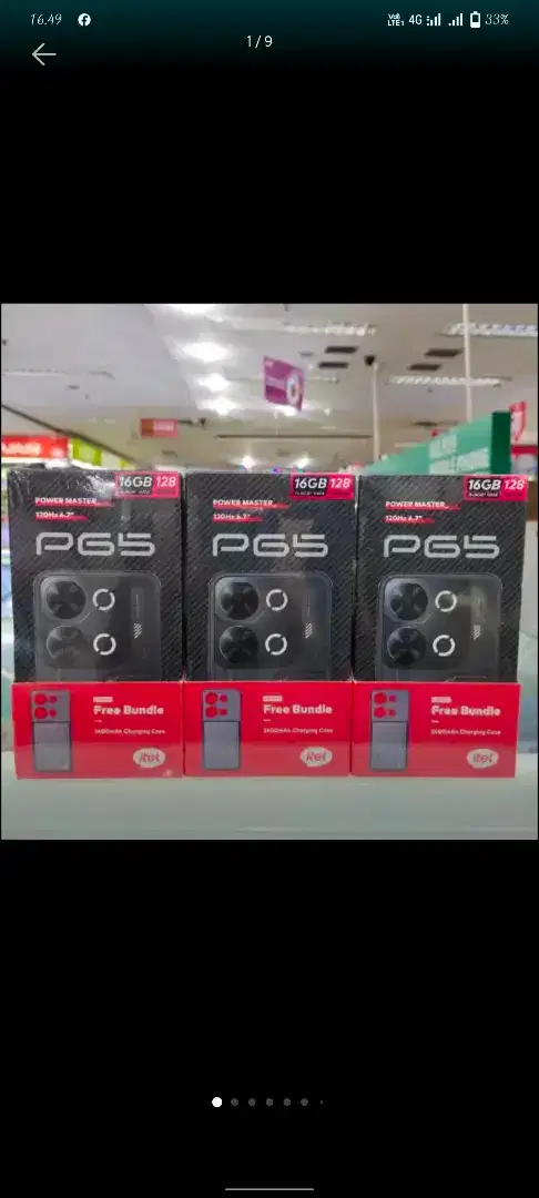 itel p65 8gb+8gb / 128gb baru garansi resmi power master
