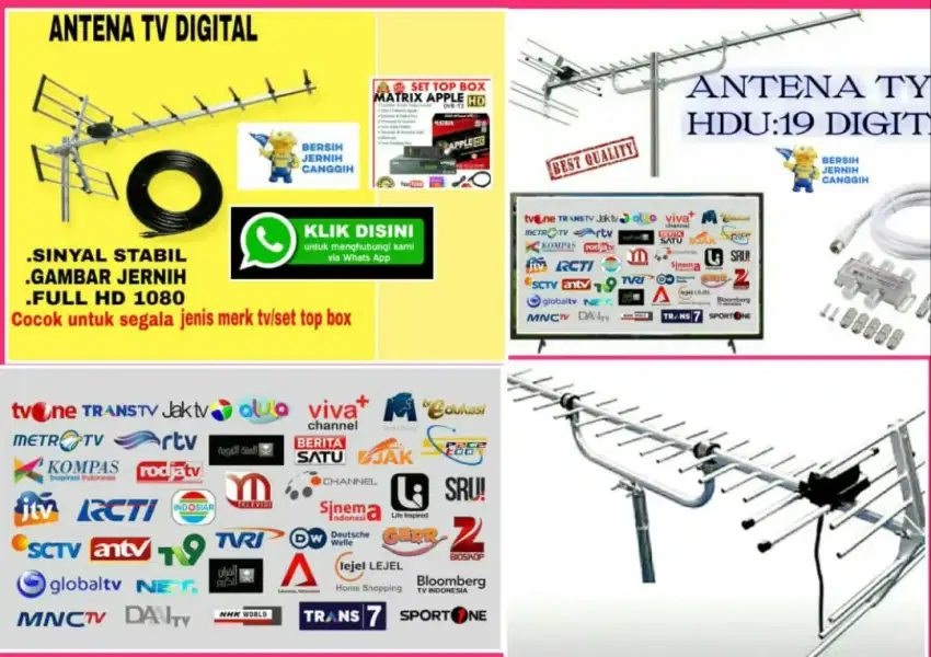 Jasa Instalasi Pasang Baru Antena Tv Siaran Digital