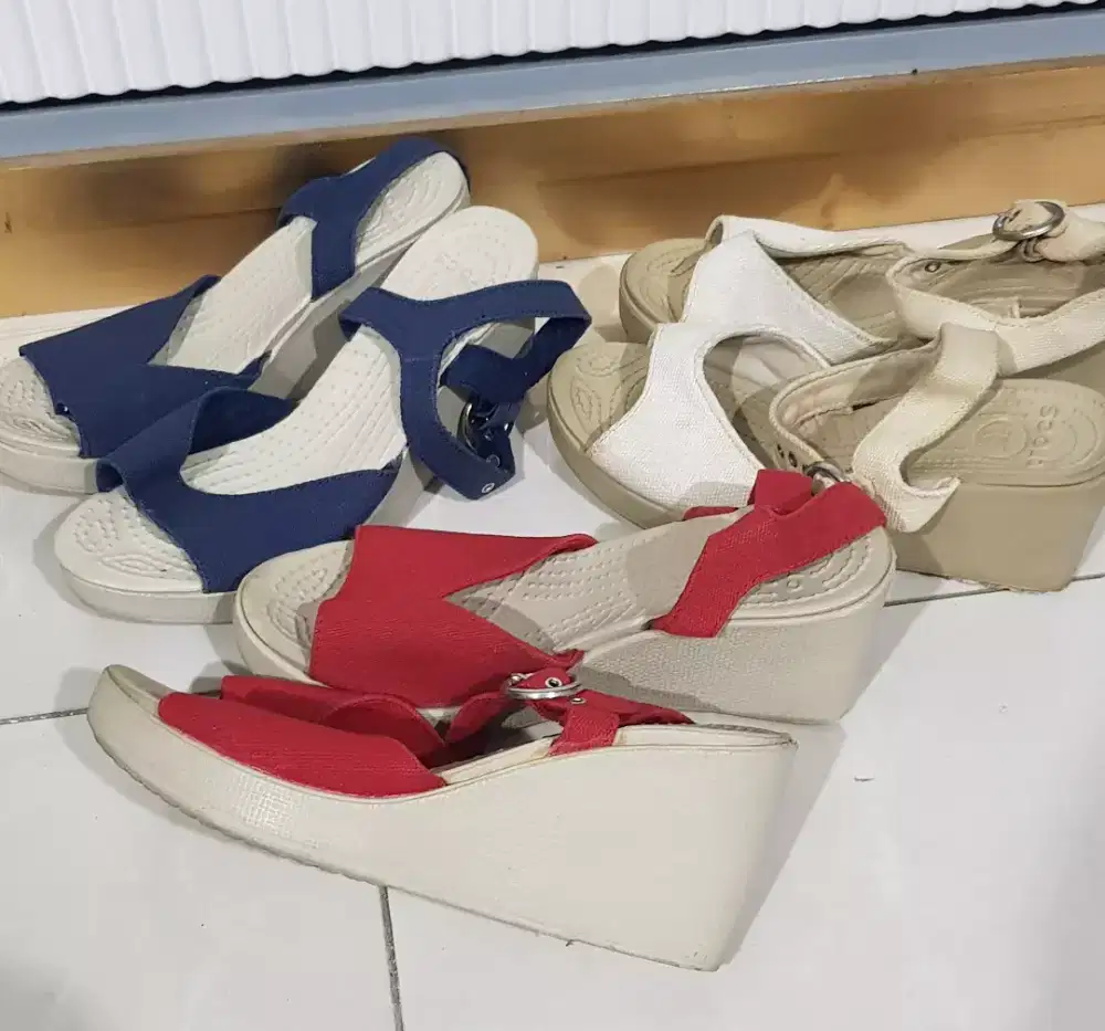 3 pasang Sepatu Wedges sz 36