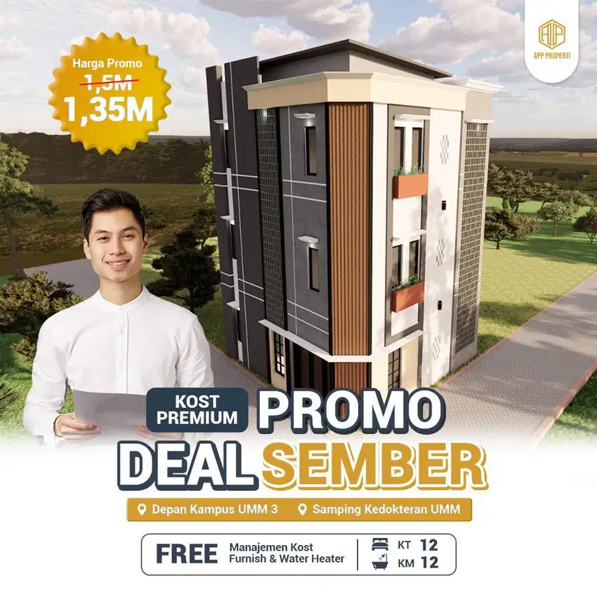 JUAL KOST PREMIUM MALANG HANYA HANYA 200 METER SAMPING FAKULTAS UMM