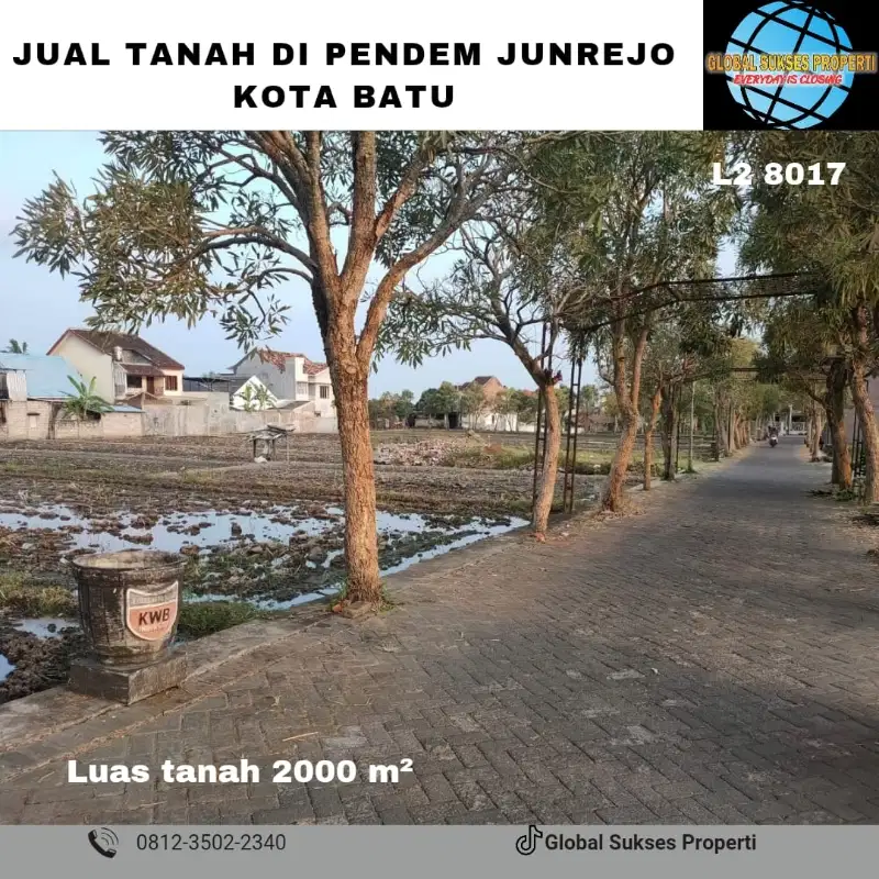 Tanah pertanian murah dan strategis akses mobil di Junrejo Batu