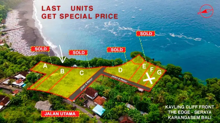 Cliff Front Land Seraya Karangasem Bali 390m2 Absolute Cliff Front