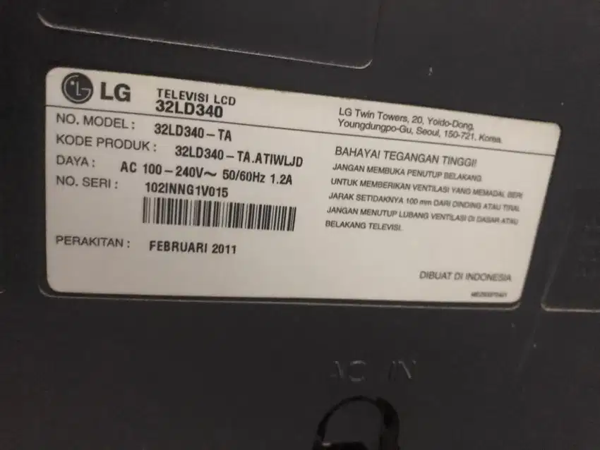 Tv LCD LG bukan smart TV 32 inch