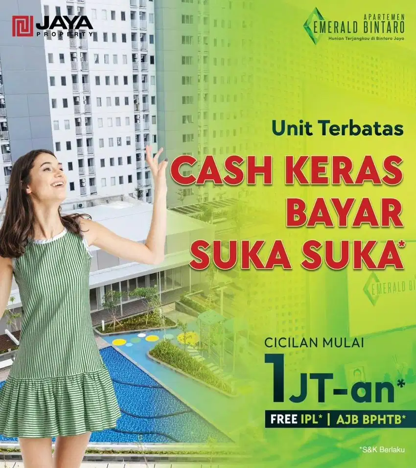 Apartemen Emerald Bintaro Siap Huni  Dapatkan Disc up 100jt* an