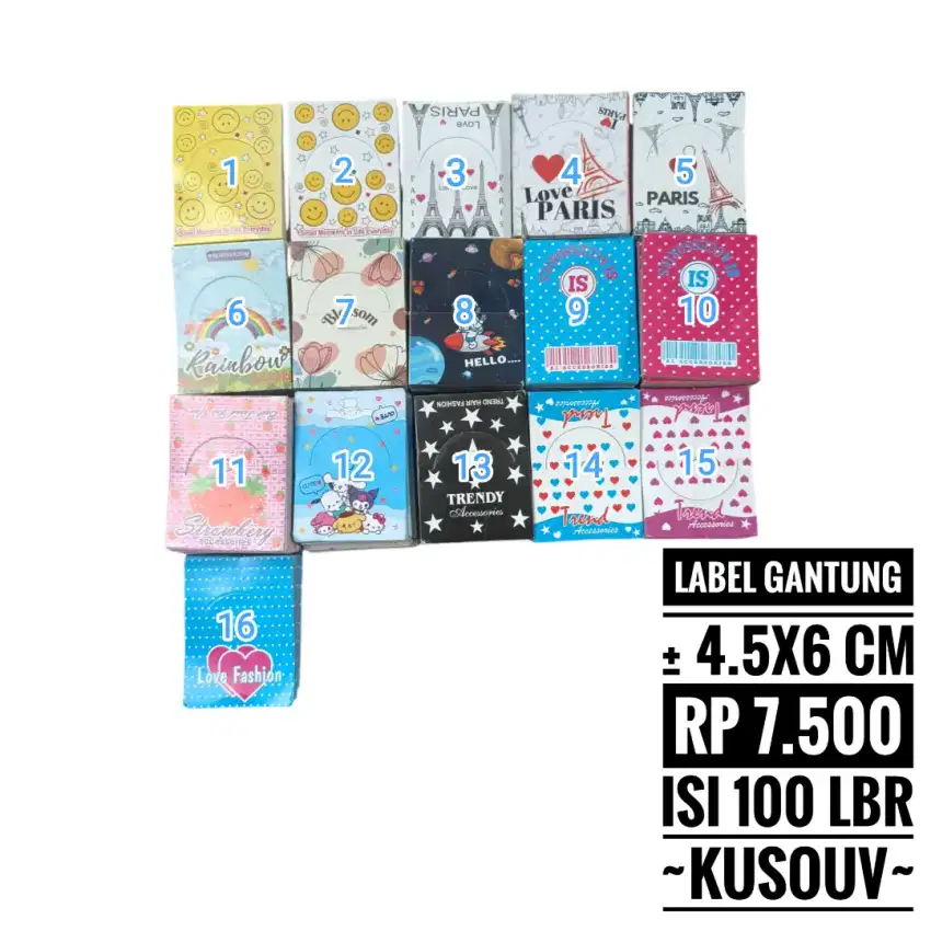 Hangtag/Label Gantung/Handtag