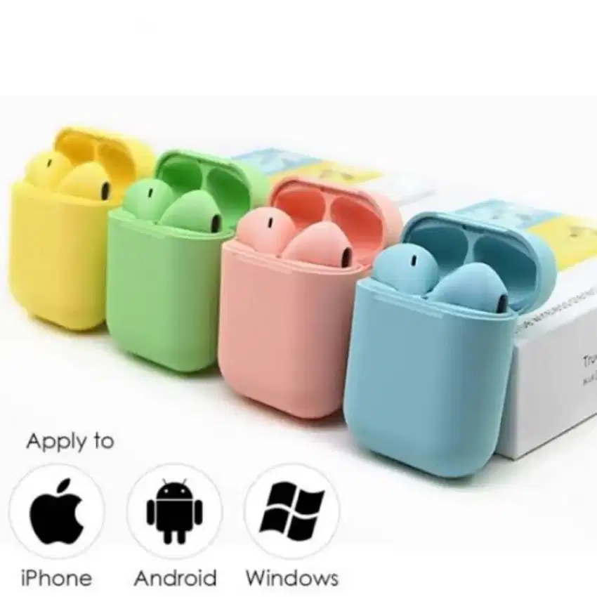 HEADSET BLUETOOTH INPODS WIRELESS i12 MACARON EARPHONE TWS BLUETOOTH