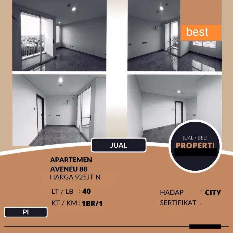 Dijual murah Apartemen premium 88 Avenue darmo permai