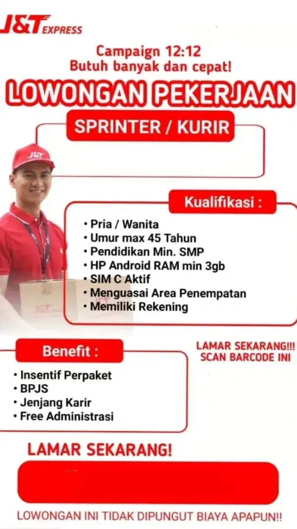 Kurir motor J&T JAKARTA TIMUR